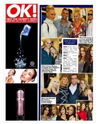 OK! MAGAZINE FEATURES THE OPENING EVENT OF THE NEW FOREVER FLAWLESS BOUTIQUE IN LONDON