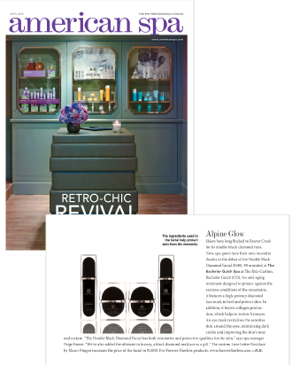 AMERICAN SPA MAGAZINE FEATURES THE FOREVER FLAWLESS DOUBLE BLACK DIAMOND FACIAL AT THE BACHELOR GULCH SPA AT THE RITZ-CARLTON, BACHELOR GULCH (CO)